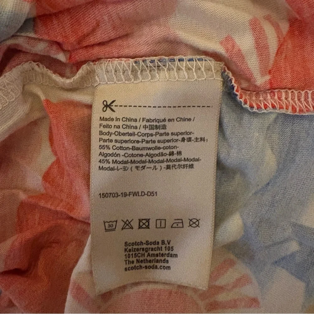 Scotch & Soda MEDIUM red blue stars pattern t shirt cotton blend strechy - Picture 8 of 8